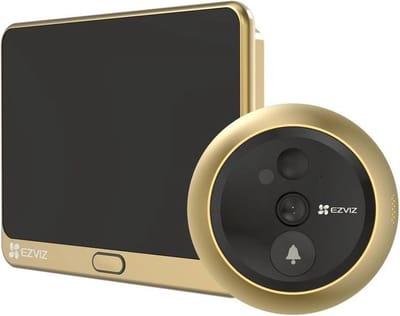 EZVIZ DP2C – Video Deurbel met 4.3” Scherm – 1080p Video, 155° Groothoek, PIR Detectie & Nachtzicht – Tweeweg Audio – MicroSD - Goud