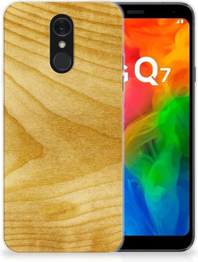 LG Q7 Bumper Hoesje Licht Hout