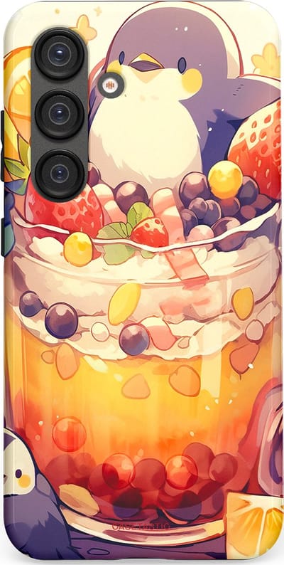 Casetastic Hoesje Geschikt voor Samsung S25 - Stijlvolle Beschermende Duo-layer Case - pinguïn Cocktail