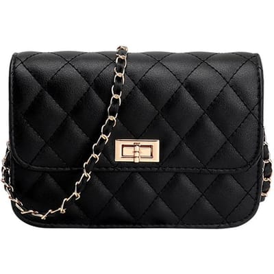 Modieuze en Charmante Ins Diamanten Kettingtas, Kleine Vierkante Tas, Veelzijdige en Unieke Single-shoulder Crossbody Dames Tas black