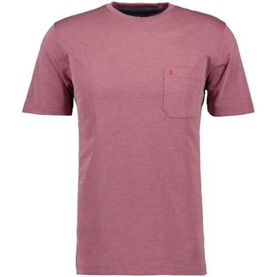 Ragman T-Shirt Softknit Uni Easy Care Round Neck Breast Pocket Dark Vintage Red / male