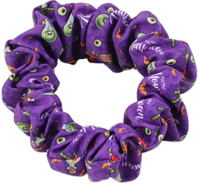 Halloween Scrunchie Voor Baasjes - Kleurrijke Haarelastiek - Paars - Pompoenen - Pumpkin Pooch Parade - Paw My God!