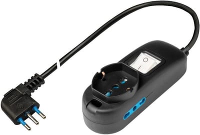 Universele Stekkerdoos met Schakelaar - 4-voudig - Zwart - 1.5m Kabel - 3500W