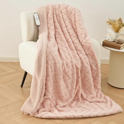 Elektrische Deken - Verwarmde Deken - Warm Blijven - Jacquard Patroon - 130 x 180 cm - Donkergrijs