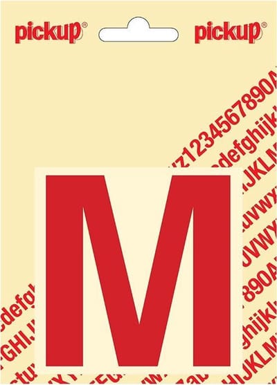 Pickup plakletter Helvetica 80 mm - rood M