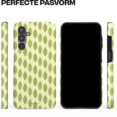 Casetastic hoesje geschikt voor Samsung Galaxy A16 - Dubbellaagse bescherming - Bladerenpracht in het groen - Fashion Case - Crème Olijfgroen