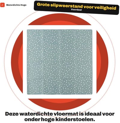 Dailygoods- Hoge Stoel Mat - Waterdicht - Wasbaar - Antislip - Grote Slipweerstand - Vloermat voor Kinderstoel