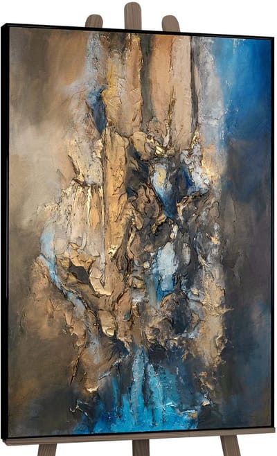 Canvas schilderij groot handgeschilderd elegante abstractie verfijnd – YS-Art Gallery – Luxe wanddecoratie voor woonkamer – Modern schilderij voor slaapkamer en kantoor