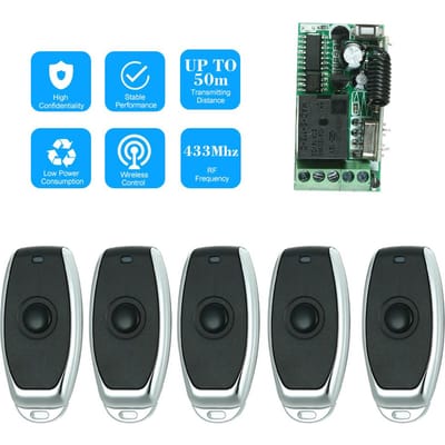 Module récepteur de relais de commutateur de télécommande RF universel, 433Mhz DC 12V, Mini commande sans fil 1CH 5