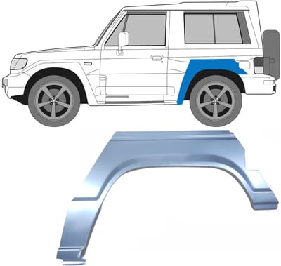 Reparatiepaneel achterspatbord voor Hyundai Galloper 1991-2003 / Links