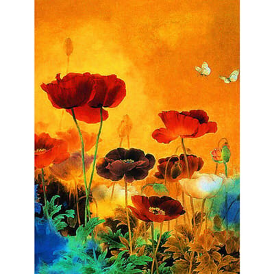 Volledige DIY Diamond Painting Kit Saffloer Cross Stitch Diamond Borduren 20X30CM red