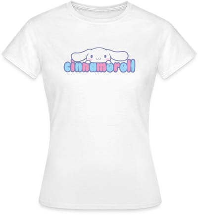 Cinnamoroll Gluurt Over De Letters T-Shirt Dames