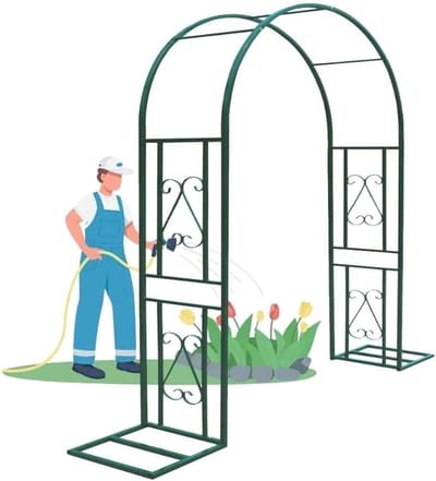 Tuinboog Metaal - Rozenrek Buiten - Decoratie Creëren - Weerbestendig Materiaal - 220x230cm - Groen