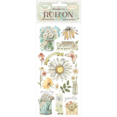 Stamperia - Daisy Art Rub-On 10,16x21,6cm Me Quiere no me Quiere (DFLRB223)