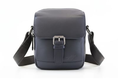 Fana Bags Leren Heren Schoudertas Donkerblauw - Echt Leer - Kleine Crossbodytas Mannen - Herentas Klein Blauw