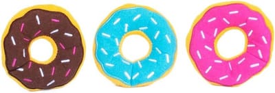 Speelgoed Hondenkauwbotjes Mini Donuts Piepend - 3 Stuks