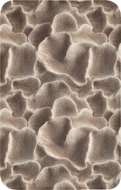 WC mat 50x80 cm - Antislip - Waaiervorm - Beige - Vezel textuur - Toiletmat - Vloermat - Douchemat - Toilet tapijt - Toiletmatten
