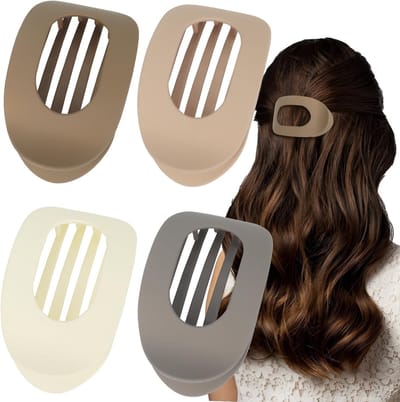 Set van 4 neutrale matte platte haarspelden voor een stijlvolle haarstijl en dagelijkse looks