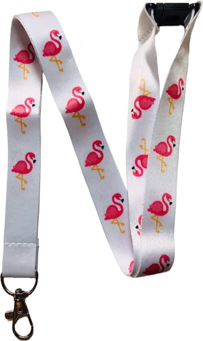 Kinder Lanyard - Nekkoord ID - Veilig Dragen - Met Safety Breakaway - Kinderformaat - Flamingo