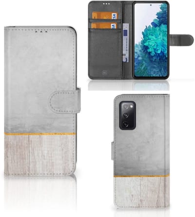 Samsung Galaxy S20 FE Book Style Case Wood Concrete