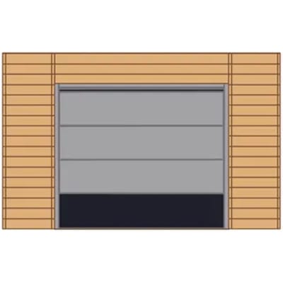 Solid Voorwand Met Sectionale Garagedeur ‘s7743’ Hout 390 X 245 Cm Voor Carport Basis 5x5m