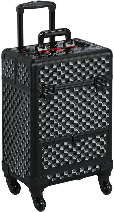 TIM® Kapperstas – Kapperskoffer Met Schouder Riem – Waterdichte Barber Case – Zwart - 34cm x 24cm x 55cm