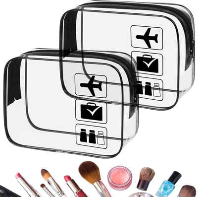 Dailygoods- Toilettas Waterdicht - Transparante Reis/Make-uptas - TSA-goedgekeurd - 2 Stuks - Draagbaar/Lichtgewicht - Afmetingen 20,5 x 5 x 15,5 cm - Reistasje