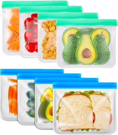 Famanu Herbruikbare tas voor levensmiddelen, werk, fruit, levensmiddelenhouder, sandwich, snack, opslag, lunch, reizen, conservering, BPA-vrij