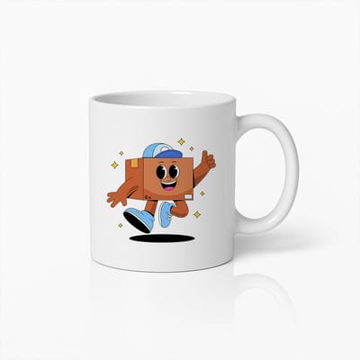 Schattige Cartoon Rennende Doos Mok – Leuke en Speelse Keramische Koffiebeker – Ideaal Cadeau voor Kinderen en Cartoonfans – 330ml