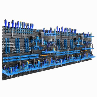 Dailygoods- Gereedschapswand 234 x 78 cm - Werkplaatsrek - Gereedschapshouder - Stapelbakken - Wandmontage - Stofdicht opslag - Gereedschapsrek