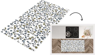 Keukenloper - Loper keuken - Meisje - Bloemen - Patronen - 120x60 cm - Keukenloper vinyl