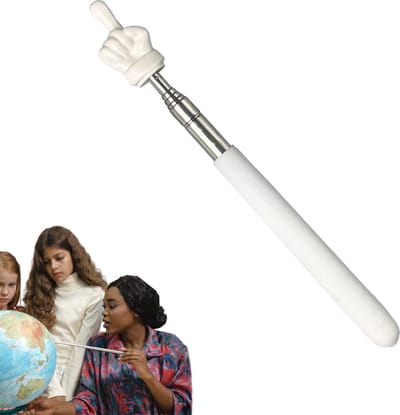 Aanwijsstok - Aanwijsstok Uitschuifbaar - Aanwijsstok Telescopisch - Pointer - Presenter - Aanwijsstick Pen - Aanwijsstok - Aanwijsstok Met Handje - Uitschuifbaar - 18.5-58.5cm - Wit