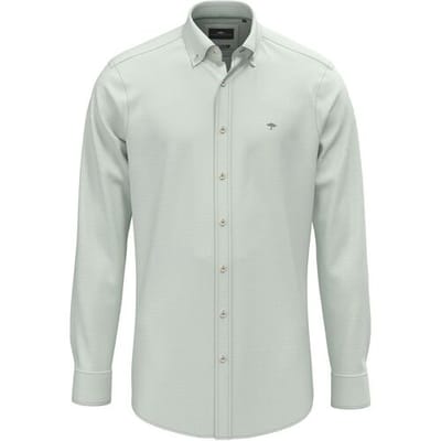 Fynch-Hatton Overhemd Washed Oxford Solid Color Kent Collar Fern / male