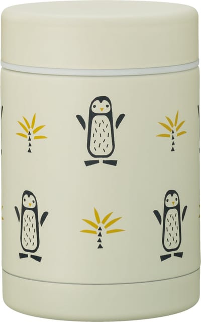 Fresk Thermos Lunchbox 300 ml - RVS Voedselcontainer – BPA-vrij – Lekvrije dop – Thermosbeker – Food Jar tot 6 Uur Warm – Lunchpot - Mosterd - Pinguin