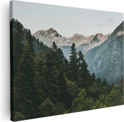 Artaza Canvas Schilderij Bos - 40x30 cm - Klein - Wanddecoratie Bergen - Muurdecoratie Landschap - Kamer Accessoires Natuur