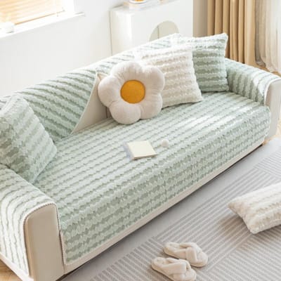 Pluche Plaid Sofahoes Verdikt Warm Antislip Kussen Winter Luxe Woonkamerbank Decoratieve Stofhoes Zachte Stoffen Handdoek 70x70cm 1pcs white