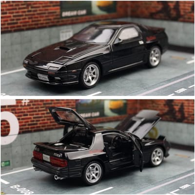 1/32 Mazda Rx7 Initial D Miniatuur Diecast Rx-7 Speelgoedauto Model Geluid & Licht Deuren Openbaar Verzameling Cadeau Voor Kinderen Jongen Kind