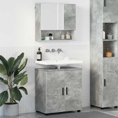 vidaXL - Badkamermeubel - Set - 2 - st - Beton - Grijs - 61 - x - 35 - x - 64 - cm