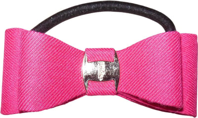 Elastiek strik met gesp roze