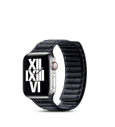 BUGOLINI Atomus – Horlogeband Met Magnetische Sluiting Gemaakt Van Alcantara – Geschikt Voor iWatch 42, 44 En 45MM – Donker Grijs