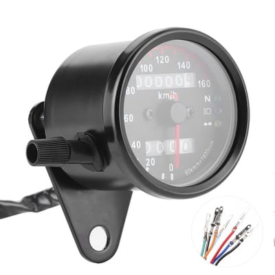 12V LED Kilometerteller Snelheidsmeter Toerenteller Retro Stijl Hoge Nauwkeurigheid voor Motorfiets gray