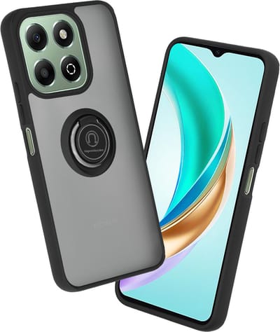 Hoesje geschikt voor HONOR X6b - Techsuit Glinth Back Cover met ring en magneet - Zwart