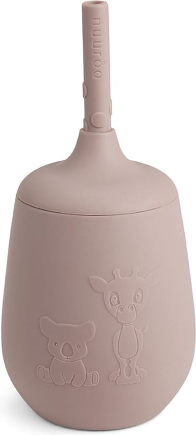 Nuuroo Adita Siliconen Drinkbeker Met Rietje Kleur: Woodrose