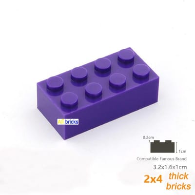 80 Pièces Blocs de Construction en Gros Figures Épaisses Briques 2x4 Points Axés sur l'Apprentissage Dimension Créative Compatible Avec 3001 Jouet pour Enfants