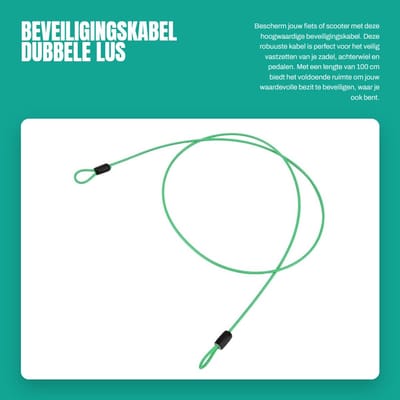 Dailygoods- Beveiliging Kabel 100cm - Fietsslot - Roestvrij Staal - Duurzaam - Antiroest Coating - Geschikt voor Fiets/Scooter