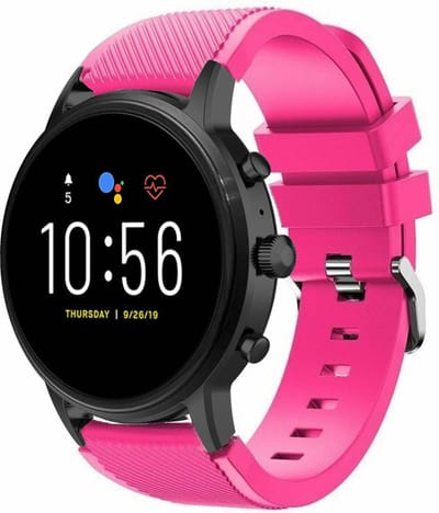 Strap-it Siliconen swartwatch bandje - geschikt voor Fossil Gen 5 / Fossil Gen 5e 44mm / Fossil Gen 6 44mm - knalroze