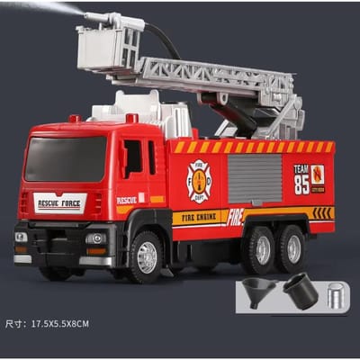 Nieuwe Water Spuit Brandweerwagen Auto Model Ladderwagens Speelgoedauto Geluid Licht Pull Back Deuren Geopend Voertuig Collectie Jongens Cadeaus red