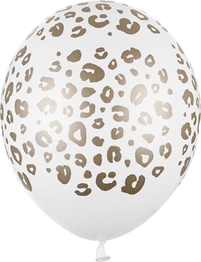 PartyDeco - Ballonnen Wit opdruk Spots. (50 stuks)