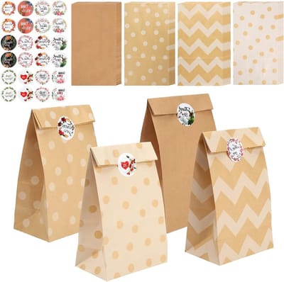 Kraft Papieren Cadeauzakken voor Feesten, Verjaardagen en Bruiloften - 20 Stuks, Bruin, Geschikt voor Snoep en Geschenken