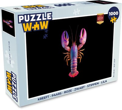 Puzzel Kreeft - Paars - Roze - Zwart - Stippen - Lila - Legpuzzel - Puzzel 1000 stukjes volwassenen